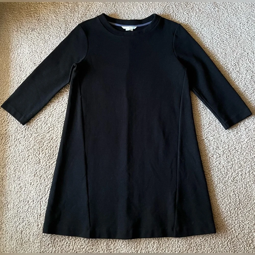 Boden Ribbed Ottoman Shift Black Dress Sz US 8P